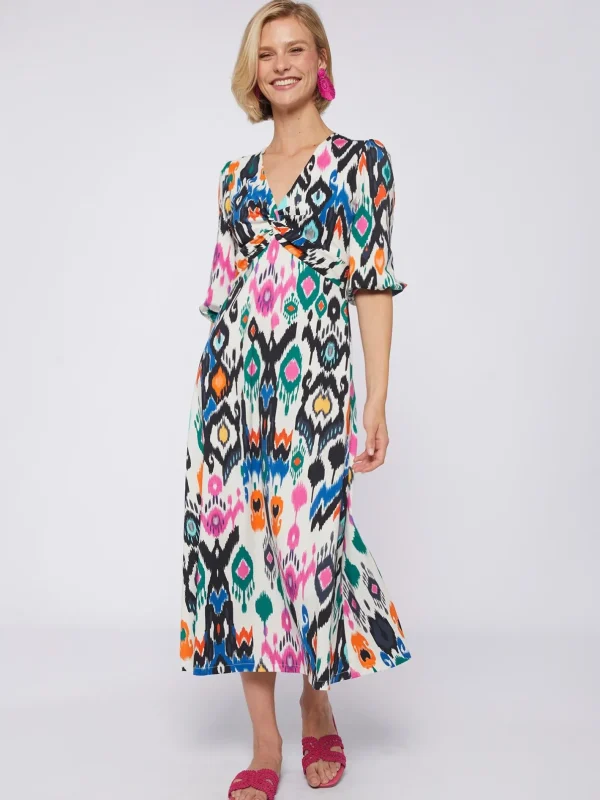 Dresses*Vilagallo Dress Carolina Ikat Knit Print