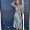 Dresses*Vilagallo Dress Carolina Navy Stripe Canale