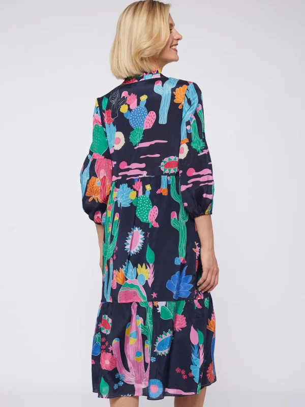 Dresses*Vilagallo Dress Catalina Cactus Navy Print