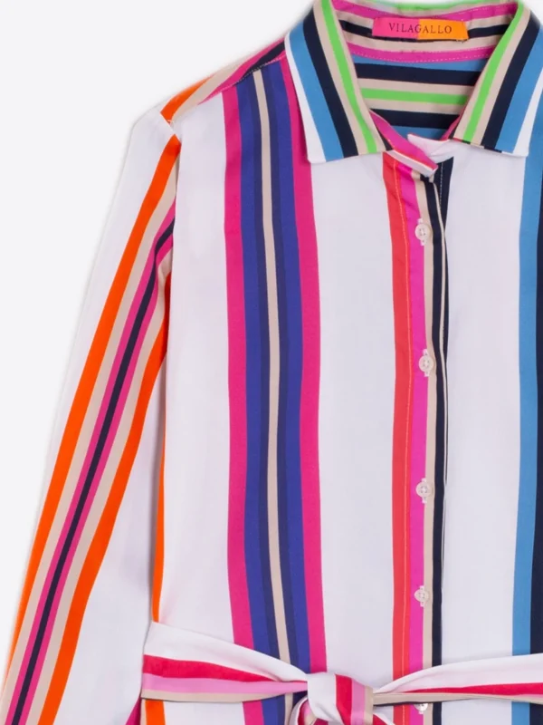 Dresses*Vilagallo Dress Dover Multicolor Cotton Stripe