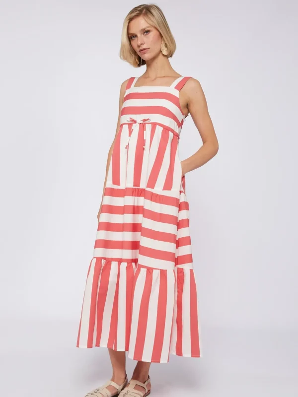 Dresses*Vilagallo Dress Elisa Coral Stripe