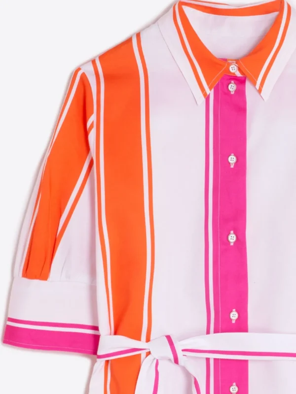 Dresses*Vilagallo Dress Hester Pink Orange Maxi Stripes