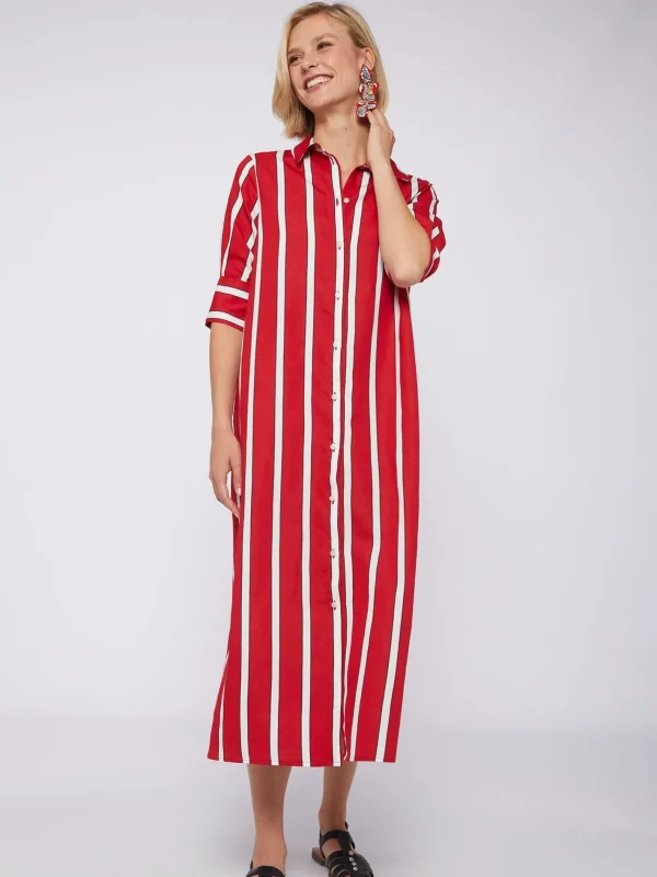 Dresses*Vilagallo Dress Izzy Red Stripes