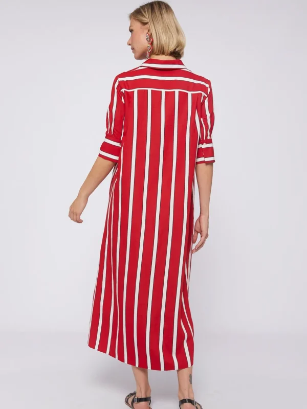 Dresses*Vilagallo Dress Izzy Red Stripes