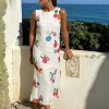 Dresses*Vilagallo Dress Liana Flowers Pure Linen