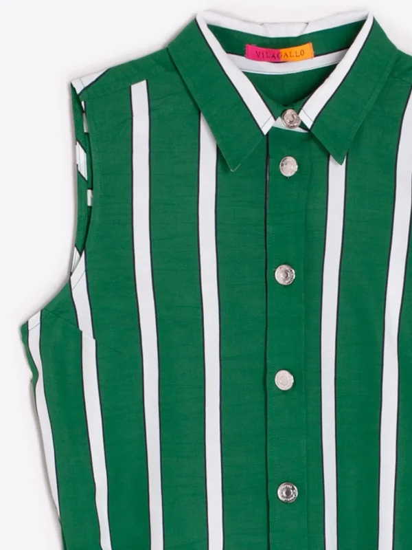 Dresses*Vilagallo Dress Livia Ecru Green Stripes