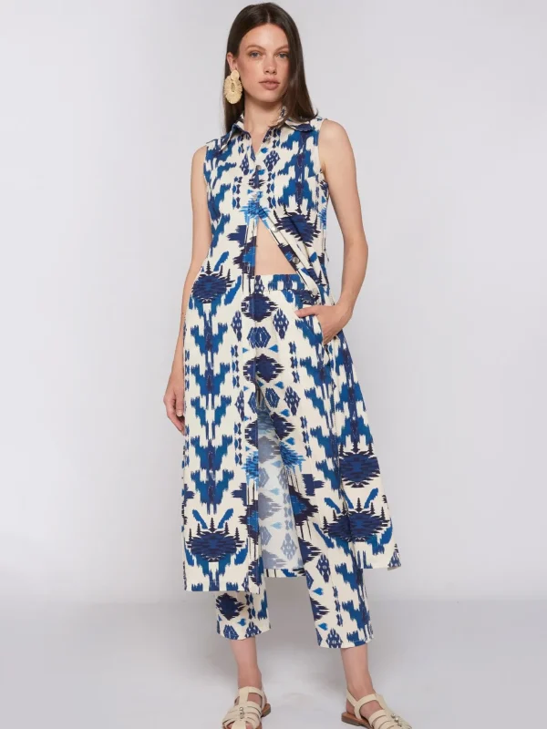 Dresses*Vilagallo Dress Livia Ikat Blue Print