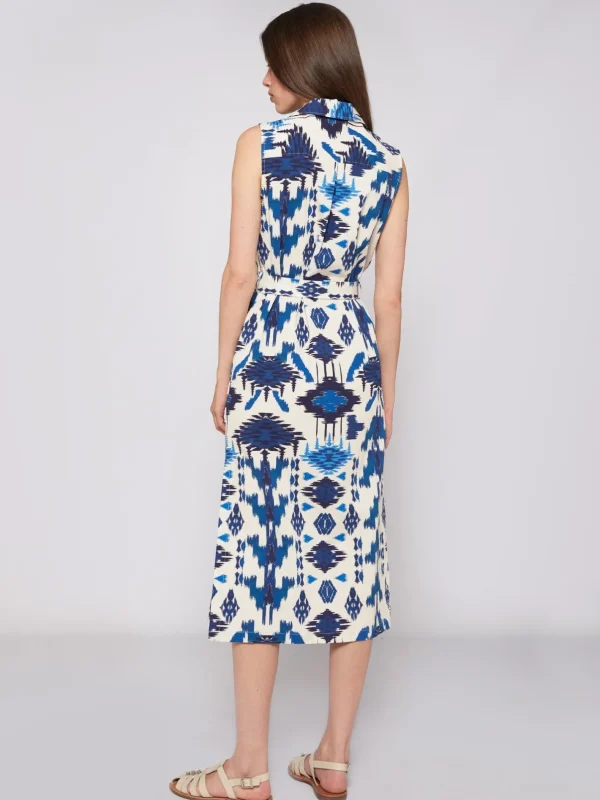 Dresses*Vilagallo Dress Livia Ikat Blue Print