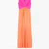 Dresses*Vilagallo Dress Lucia Orange Fluor Georgette