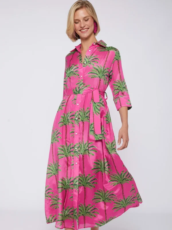 Dresses*Vilagallo Dress Natalia Pink Palm Tree