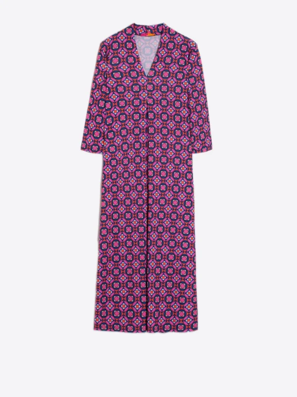 Dresses*Vilagallo Dress Noam Geometric Pink Navy