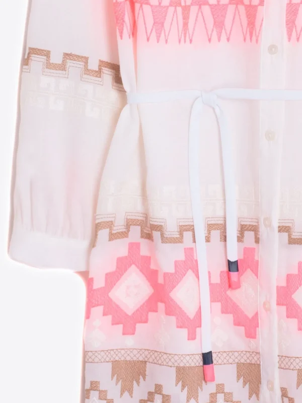 Dresses*Vilagallo Dress Rebecca Pink Camel Emb Voile