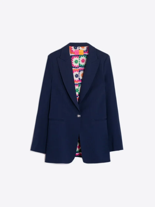 Jackets*Vilagallo Jacket Sophia Navy Knit Perfect Fit