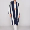 Knitwear*Vilagallo Knitwear Cardigan Multicolour Strip Navy Multicolour Stripes
