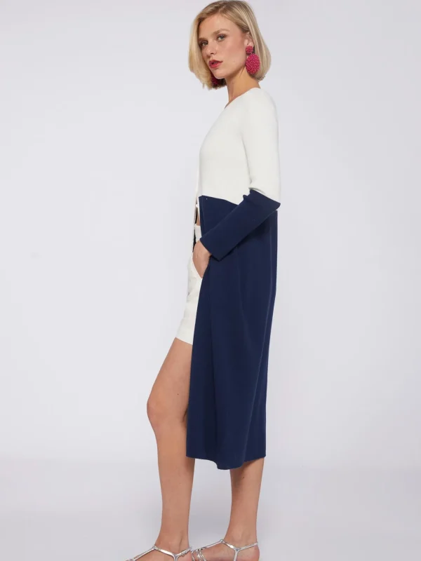 Knitwear*Vilagallo Knitwear Serena Bicolor Ecru&Navy