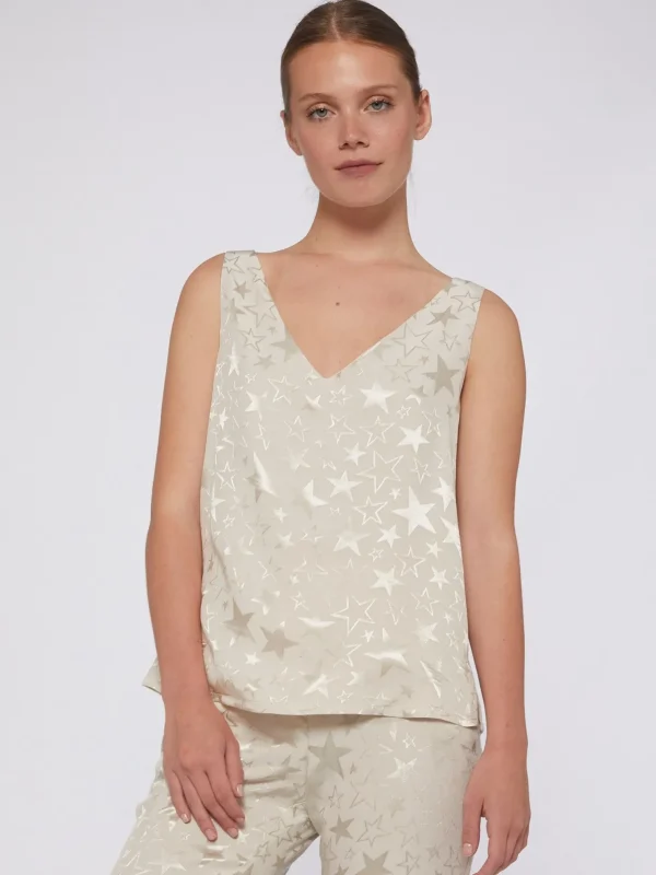 Shirts*Vilagallo Shirt Daria Jacquard Ecru Star