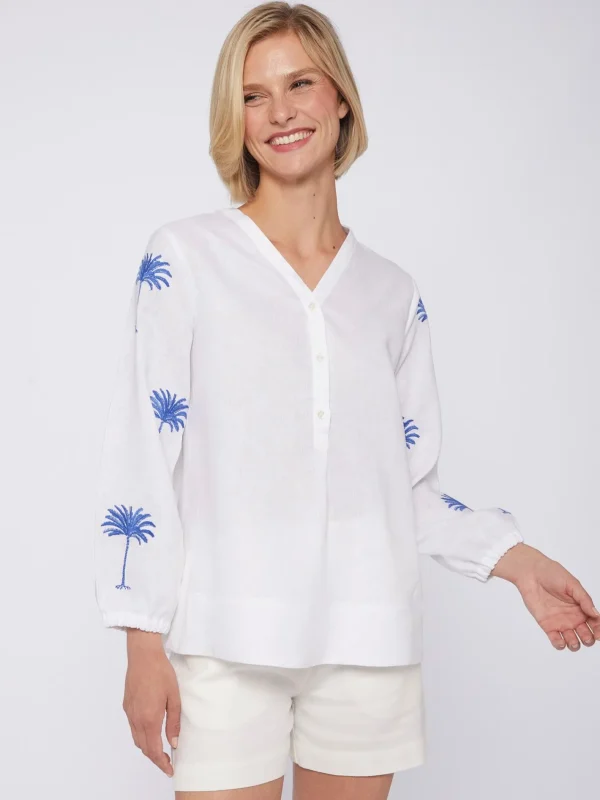 Shirts*Vilagallo Shirt Ebba Emb White Linen