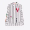 Shirts*Vilagallo Shirt Ginger Emb Green Stripe