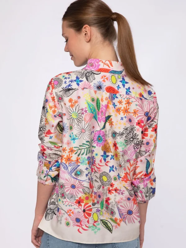 Shirts*Vilagallo Shirt Irina Hand Painted Flowers