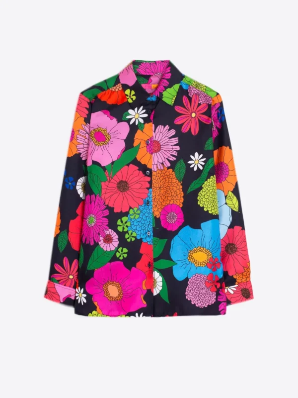 Shirts*Vilagallo Shirt Irina Maxi Flower Silk