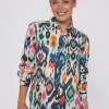 Shirts*Vilagallo Shirt Isabella Multicolour Ikat Cotton Print