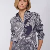 Shirts*Vilagallo Shirt Isabella Navy Paisley Linen
