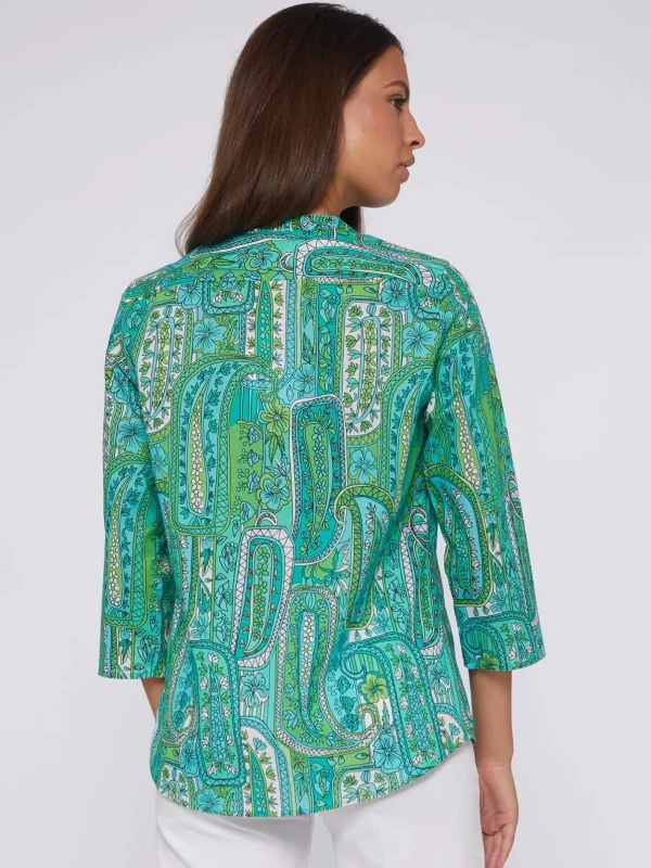 Shirts*Vilagallo Shirt Juliet Green Paisley