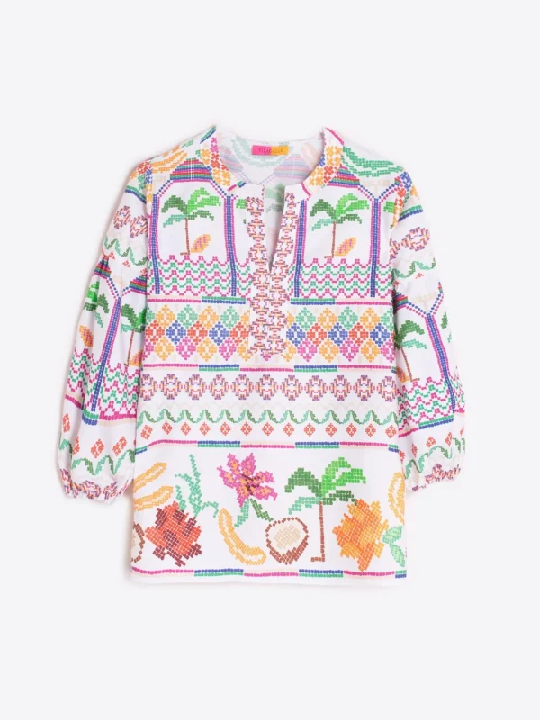 Shirts*Vilagallo Shirt Kaya Menorca Cross Stitch Print
