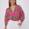 Shirts*Vilagallo Shirt Mabel Pink Palm Tree