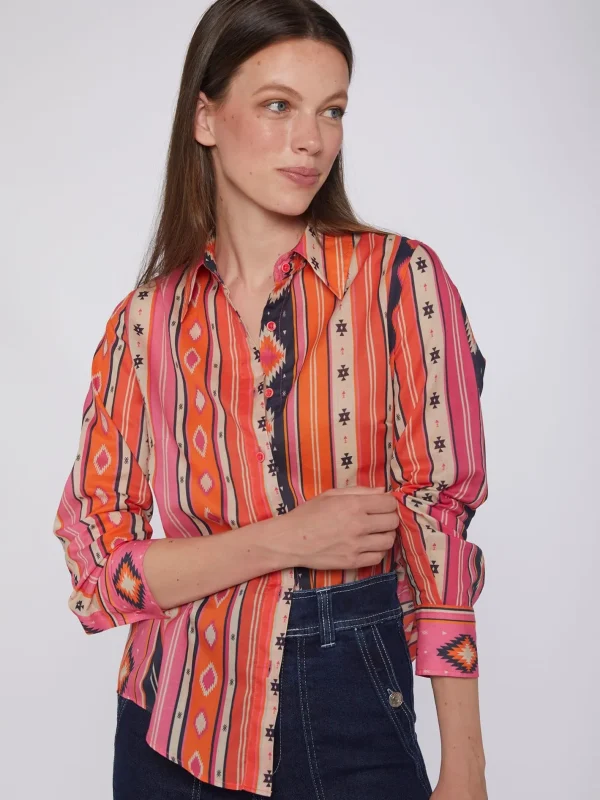 Shirts*Vilagallo Shirt Mafalda Navajo Pink Stripes