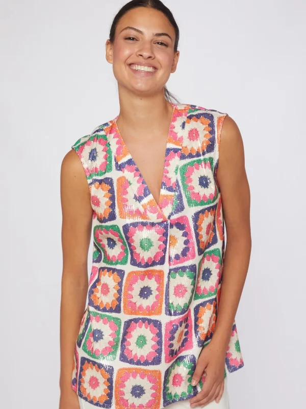 Shirts*Vilagallo Shirt Orianna Crochet Sequins