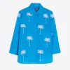 Shirts*Vilagallo Shirt Sara Emb Blue Linen