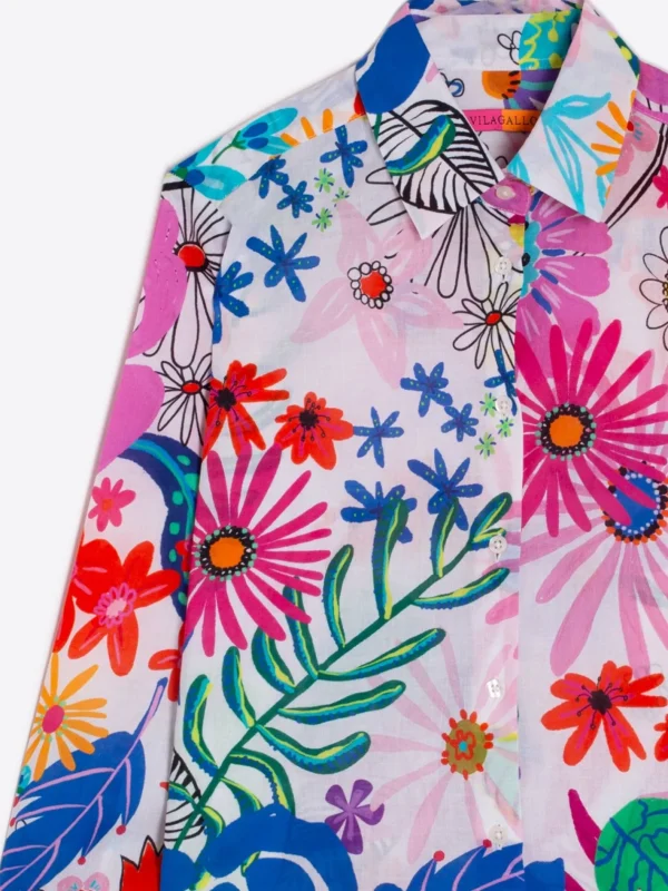 Shirts*Vilagallo Shirt Sara Maxi Watercolour Flower
