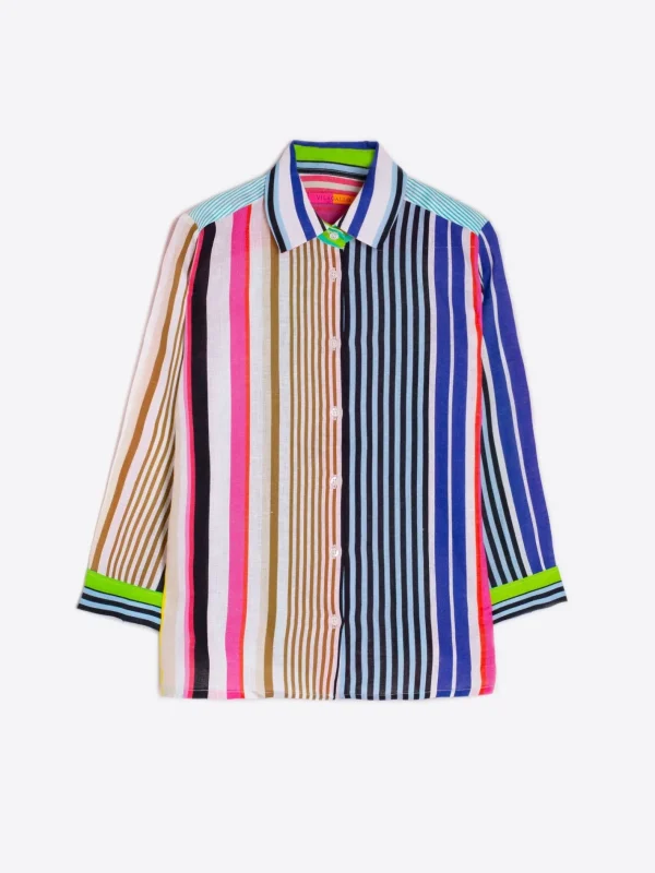 Shirts*Vilagallo Shirt Sara Stripe Pure Linen