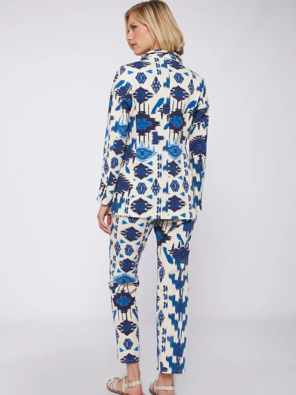 Trousers*Vilagallo Trouser Clarise Ikat Blue Print