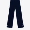 Trousers*Vilagallo Trouser Mikaela Navy Knit Perfect Fit