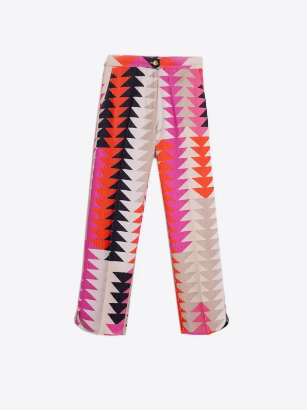 Trousers*Vilagallo Trouser Ornella Geometric Patern