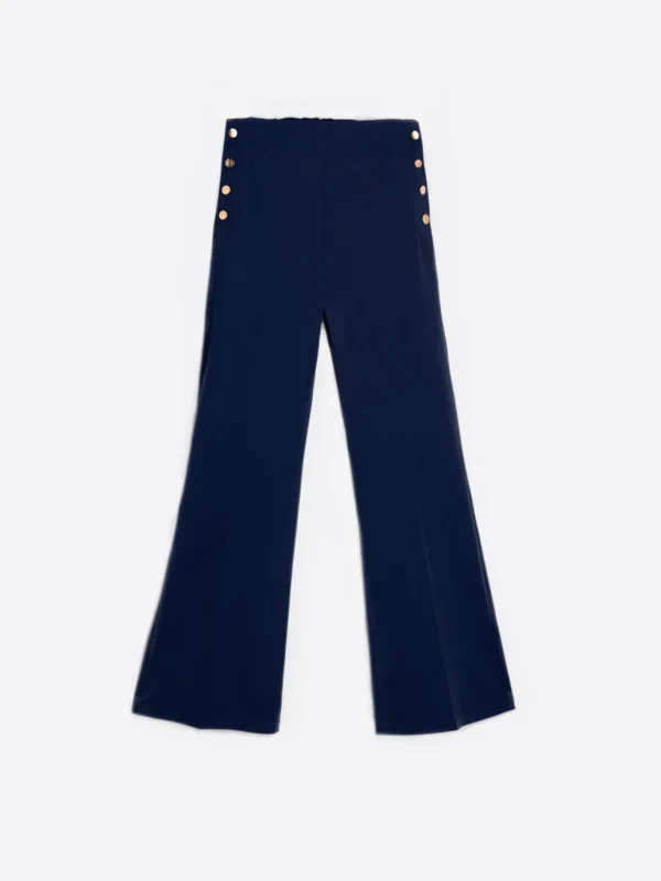 Trousers*Vilagallo Trouser Teodora Navy Knit Perfect Fit