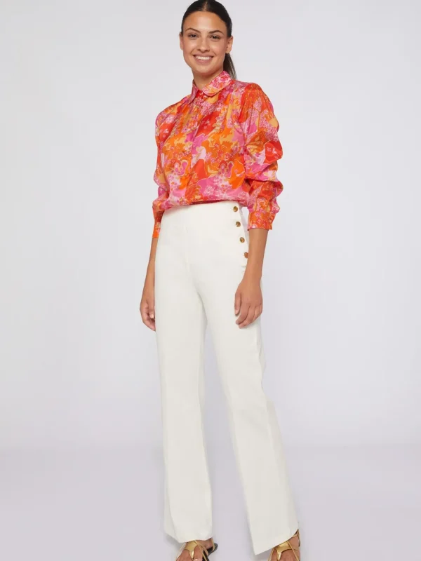Trousers*Vilagallo Trouser Teodora White Knit Perfect Fit